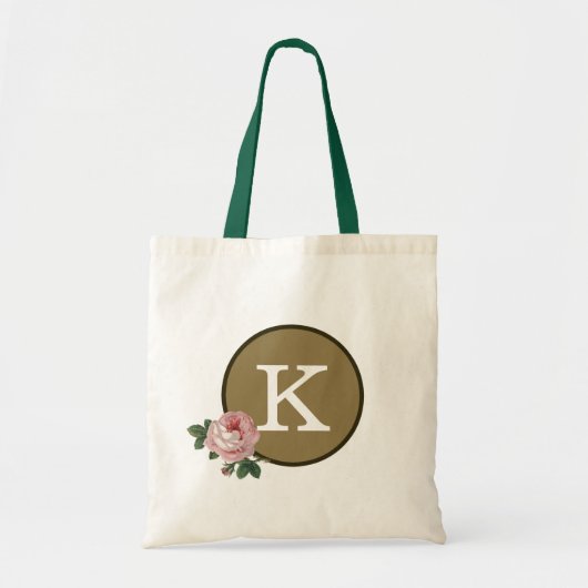 Tote Bag Monogramme élégant Fourre-tout de motif rose de (Devant)