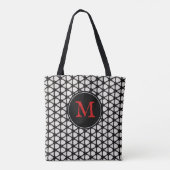 Tote Bag Monogramme élégant Motif noir moderne (Dos)