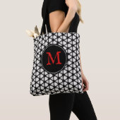 Tote Bag Monogramme élégant Motif noir moderne (De près)