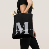 Tote Bag Monogramme Elegant noir blanc (De près)