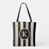 Tote Bag Monogramme Elégant Noir & Or Personnalisé (Dos)