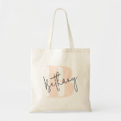 Tote Bag Monogramme élégant rose moderne (Devant)
