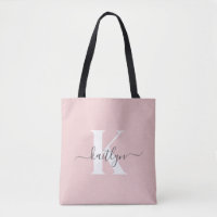 Monogramme élégant rose poudré gris