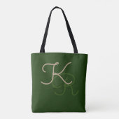 Tote Bag Monogramme élégant vert (Dos)