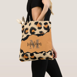 Tote Bag Monogramme Empreinte de léopard mou