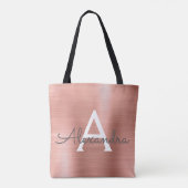 Tote Bag Monogramme en acier inoxydable rose Rose Rose Rose (Dos)