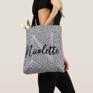 Tote Bag Monogramme en argent sur Greyl Fourre-tout Ba