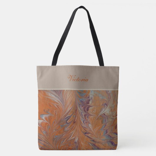 Tote Bag Monogramme en marbre coloré (Devant)