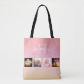 Tote Bag Monogramme en or rose rose vierge (Devant)