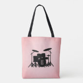 Tote Bag Monogramme Ensemble de musique Design rose (Dos)