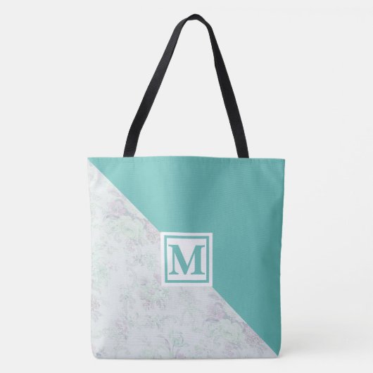 Tote Bag Monogramme et fleurs (Devant)