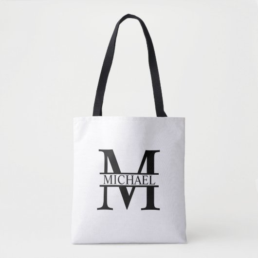Tote Bag Monogramme et nom personnalisés (Devant)