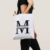 Tote Bag Monogramme et nom personnalisés (De près)