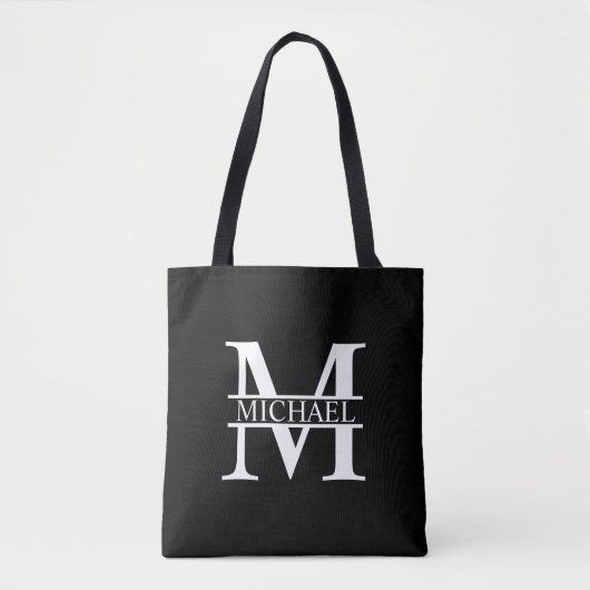 Tote Bag Monogramme et nom personnalisés (Devant)