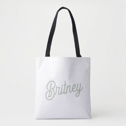 Tote Bag Monogramme et nom personnalisés de Sage Vert moder (Devant)