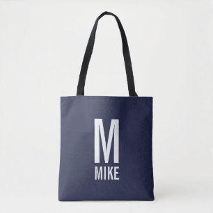 Tote Bag Monogramme et nom personnalisés modernes