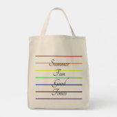 Tote Bag Monogramme Été Amusement Arc-en-ciel rayures (Dos)