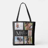Tote Bag Monogramme Famille Cinq Photo Collage (Dos)