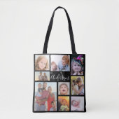 Tote Bag Monogramme Famille Huit Photo Customisée (Devant)