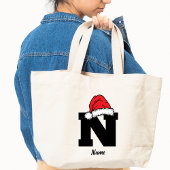Tote Bag Monogramme Famille Noël Personnalisez Avec Nom