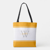 Tote Bag Monogramme Féminin Moderne Orange (Dos)