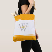 Tote Bag Monogramme Féminin Moderne Orange (De près)