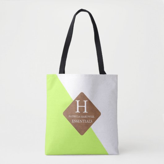 Tote Bag Monogramme fendu de correction de cuir de Faux de (Devant)