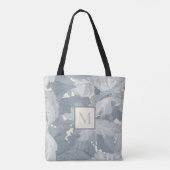 Tote Bag Monogramme Feuilles floraux gris rétro (Dos)
