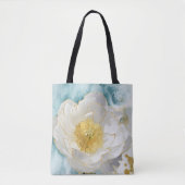 Tote Bag Monogramme Fleur Élégante Luxe Or Aquarelle (Devant)