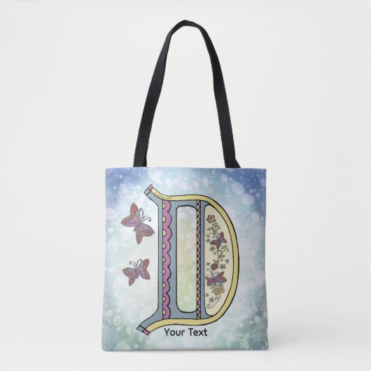 Tote Bag Monogramme floral D (Devant)