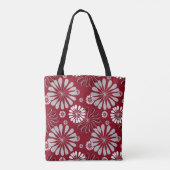 Tote Bag Monogramme floral de Bourgogne et de Grey (Dos)