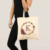Tote Bag Monogramme floral de guirlande (Devant (produit))