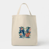 Tote Bag monogramme floral décoratif "M" (Dos)
