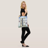 Tote Bag Monogramme floral E (Sur le modèle)