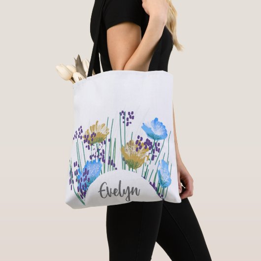 Tote Bag Monogramme Floral Evelyn (De près)