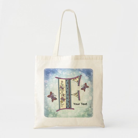 Tote Bag Monogramme floral F (Devant)