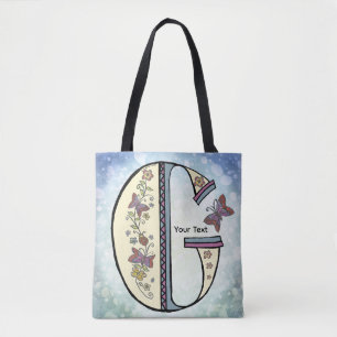 Tote Bag Monogramme floral G