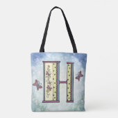 Tote Bag Monogramme floral H (Dos)