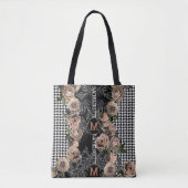Tote Bag Monogramme Floral moderne À damiers Bridesmaid (Devant)