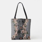 Tote Bag Monogramme Floral moderne À damiers Bridesmaid (Dos)
