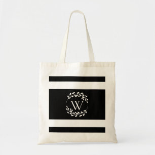 Tote Bag Monogramme floral noir et blanc