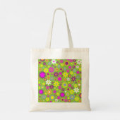 Tote Bag Monogramme floral rétro des années soixante Fleur (Dos)