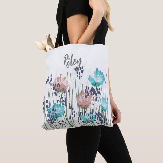 Tote Bag Monogramme floral Riley (De près)