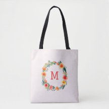Monogramme floral rose