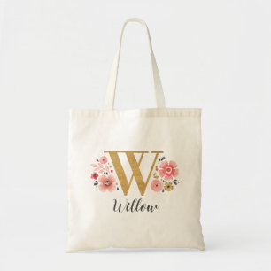 Tote Bag Monogramme Floral Rose