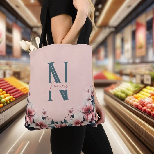 Tote Bag Monogramme floral souple
