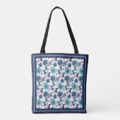 Tote Bag Monogramme Floral Turquoise Bleu Fille (Dos)