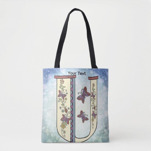 Tote Bag Monogramme floral U (Devant)