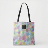 Tote Bag Monogramme Fourre-tout des points arc-en-ciel (Devant)