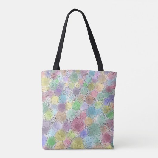 Tote Bag Monogramme Fourre-tout des points arc-en-ciel (Dos)